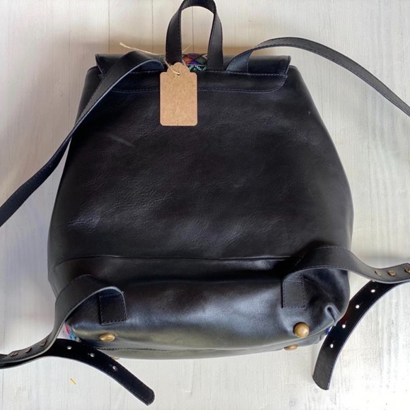 Luna Huichol Leather Beaded Backpack NWT - Picture 3 of 4